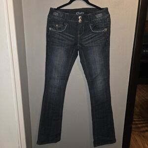 Y2K FASHION: Candies Bootcut Jeans Juniors Size 3 Distressed Stretch